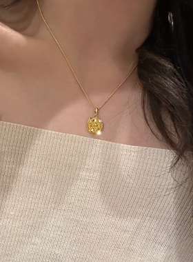 新中式拉丝小方糖项链