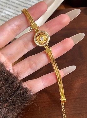 18K金镶钻八宝罗盘可转动手表链