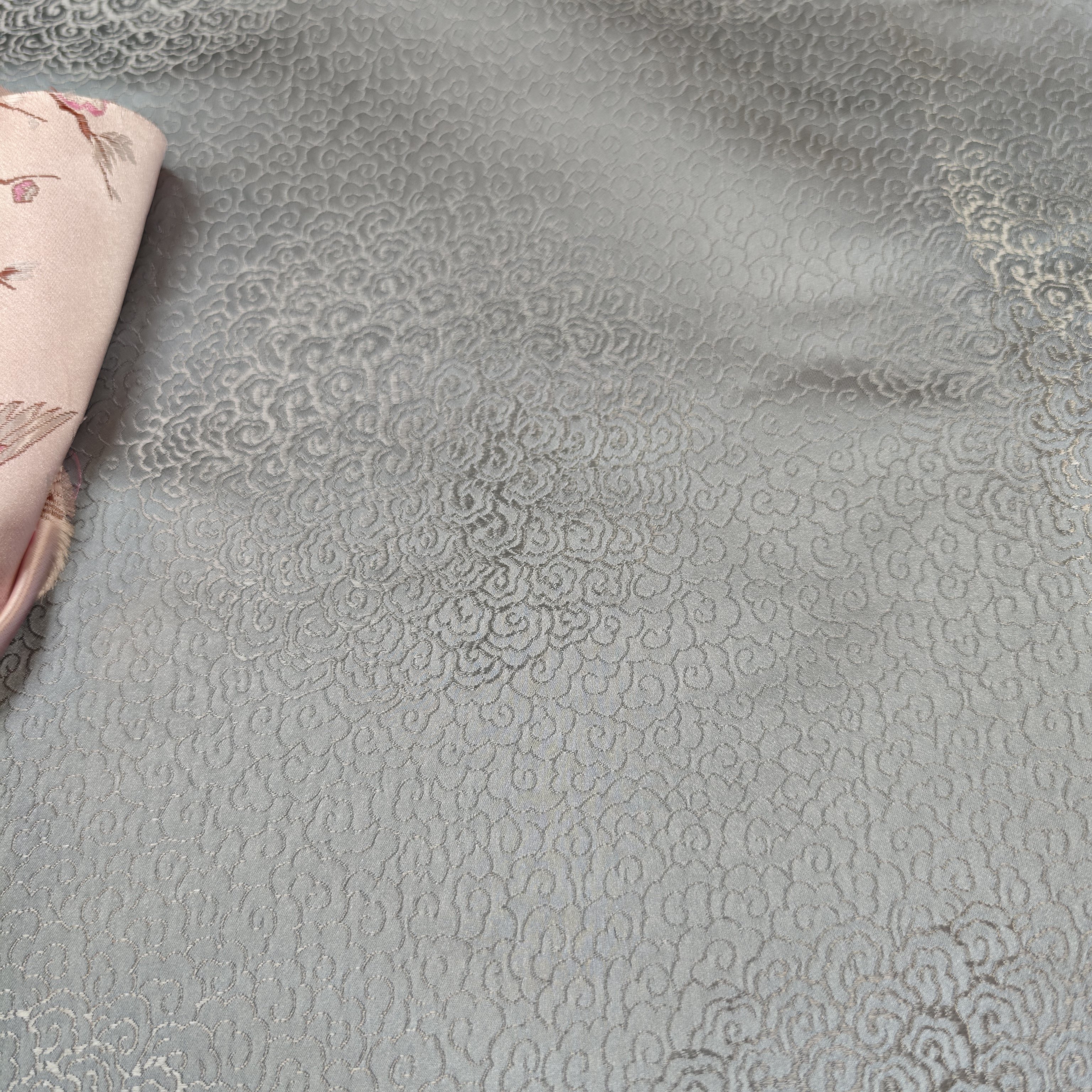 银灰色云纹织锦缎丝绸缎布料面料汉服唐装古装汉服唐装服装丝绸布,淘宝优惠券,粉丝福利购,淘宝优惠卷