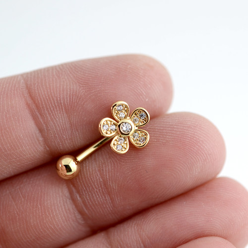 rook钉爱心星星镶嵌耳骨钉眉钉穿刺个性钛钢防过敏日韩网红流行款 - 图0