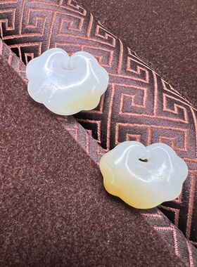 新疆且末料和田玉祥云如意锁吊坠挂件小众锁骨链平安锁玉坠