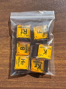 跨境新品 黄色系化学元素周期表 时光宝石方形玻璃贴片软磁冰箱贴