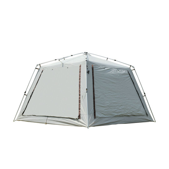 Automatic tent zipper, integrated cloth, vinyl sun protection