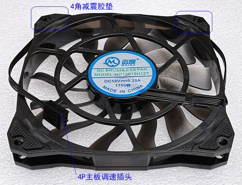 全新 12015 12CM风扇 HTPC ITX小机箱散热 4线液压 超薄温控风扇 - 图0