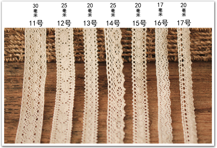 24款 蕾丝花边辅料白色纯棉线花边 手工沙发窗帘花边 1米价 - 图1