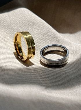 狂飙张启强同款钛钢金戒指男金色