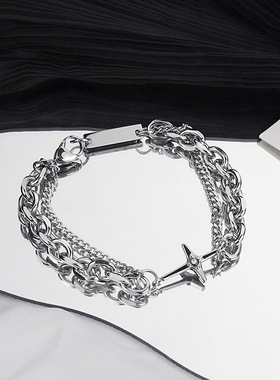 星芒钛钢手链男潮流复古ins小众