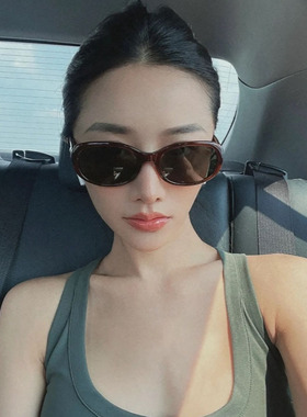 防紫外线椭圆欧美风男女通用墨镜