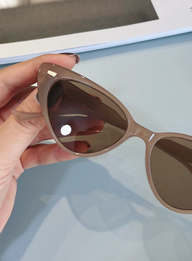 欧美范三角形猫眼茶色嘻哈太阳镜