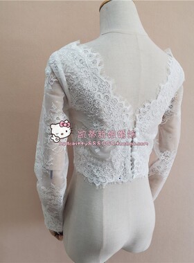 新款新娘结婚婚纱披肩长袖圆领