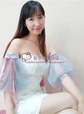 凯蒂新娘抹胸婚纱礼服遮胳膊群