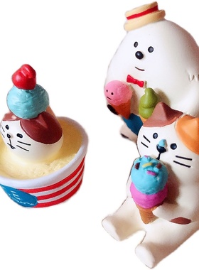 日式风冰激凌拍摄道具桌面摆件