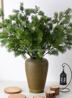 仿真蓬莱松枝盆景森系婚礼摆件