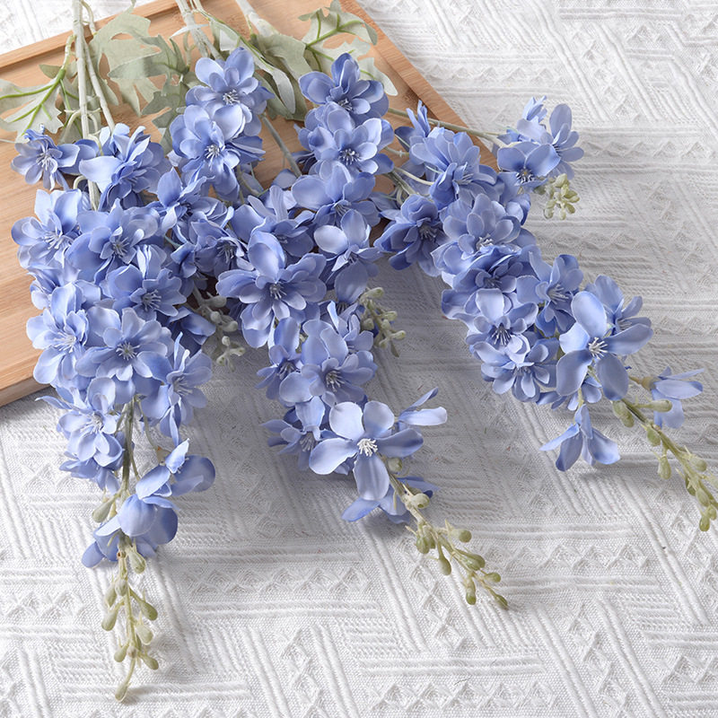 仿真飞燕草植绒紫罗兰风信子花婚庆酒店家居软装紫色装饰