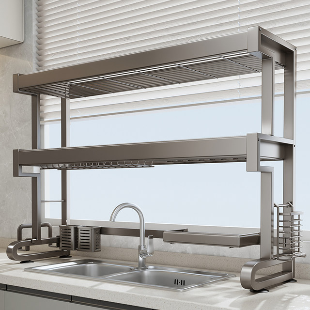 8KSG Shuaishi Kitchen Sink Storage Rack Pool Dish Storage Rack Dish Sink Drying Dish Stove Multi-functional Dish Sink Drill