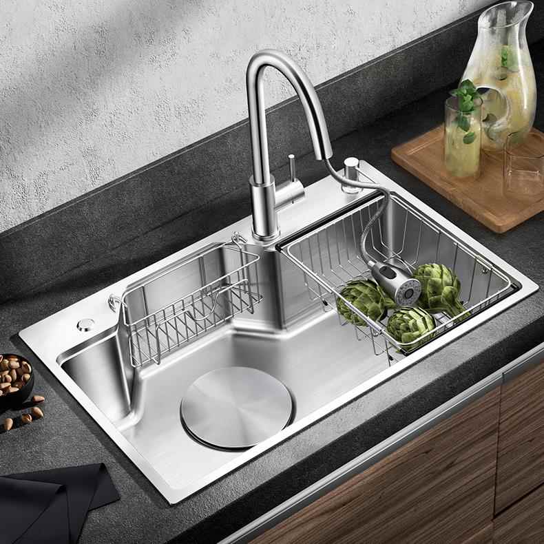 科仕盾加厚304不锈钢水槽单槽厨房洗菜盆洗菜池大水池台下中上盆 - 图0