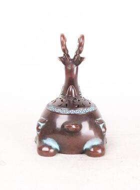 杨铜记铜合金香炉烧色香炉熏香盘香 合金鹿香炉