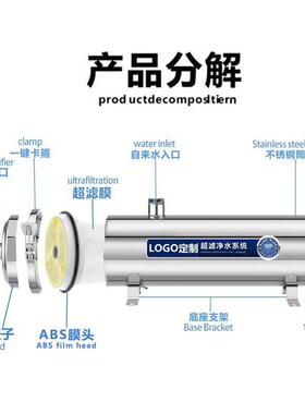 黄泥水克星净水器卡箍不锈钢净水器家用厨房管道自来水净水机家用