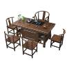 New Chinese-style solid wood tea table and chair combination small apartment tea brewing tea table and water boiling tea table tea set set