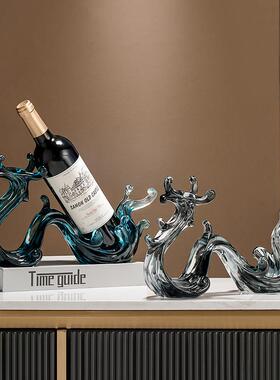 风生水起龙红酒架摆件轻奢高档创意客厅酒柜电视柜办公室装饰品