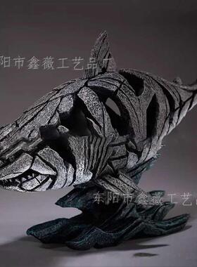 新款北欧轻动公物老虎雕摆件创意塑客厅酒柜书房办室艺奢术家居装