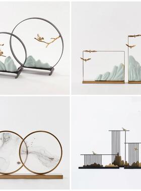 新中式禅意摆件样板房间办公室书房家居客厅玄关桌电视柜软装饰品