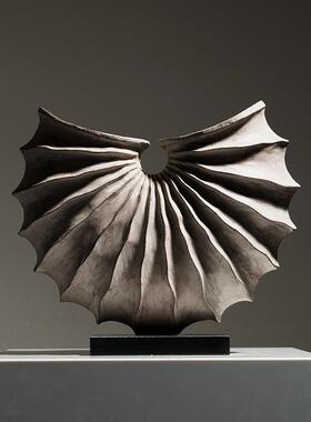 艺贝子高级感新中式创意海螺摆件复古客厅酒柜玄关售楼处软装饰品