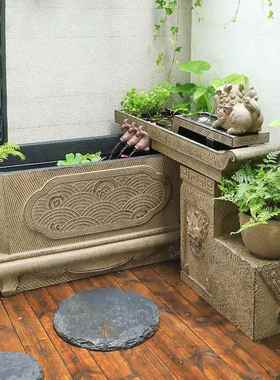 景观流水鱼池装饰造景环水花园循环水创意新鱼缸露台庭院水景户外