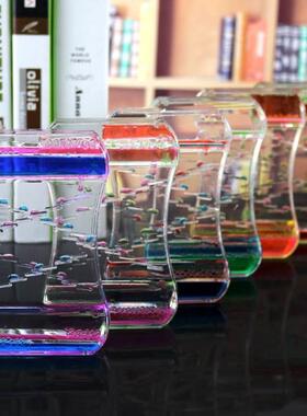 油性沙漏礼物沙漏水滴水漏玩具礼品摆件漏斗创意倒流液体水