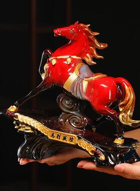 正品陶马到成功马关摆件新中式客厅饰品家居玄办公室装饰招装财瓷