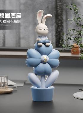 兔子摆件桌面装饰客厅酒柜家居饰品现代简约玄关摆设生日礼物女生