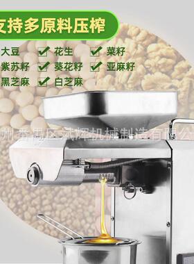 温控全自动商用榨油机小型不锈钢出口花生芝麻机冷热双榨型榨油机