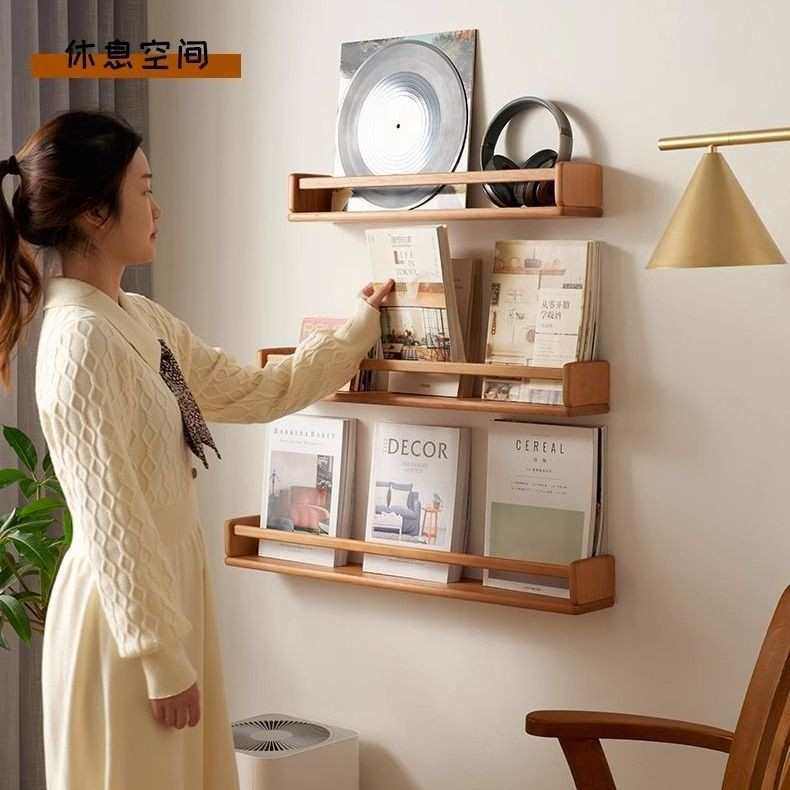 实木墙多功能储物架上置物架客厅壁挂式CD架书架厨房洗手间一字板,淘宝优惠券,粉丝福利购,淘宝优惠卷