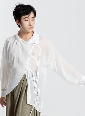 Modern dance shirt, men's and women's spliced elegant