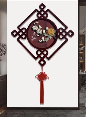 中国结挂件客厅大号福字挂饰墙上装饰品高档挂画玉雕画玄关装饰画
