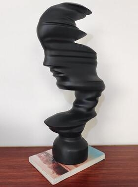 现代高级黑白树脂艺术品个性电视柜玄关家居抽象人物摆件客厅雕塑