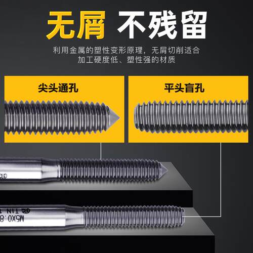 进口TOSG美制挤压丝攻UNC4-40 6-32 8-32 10-32加大精度RH7B 8B9B - 图1