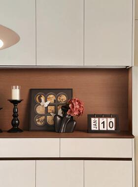 法式复古入户钥匙收纳玄关装饰中古风鞋柜餐边柜置物架高级感摆件