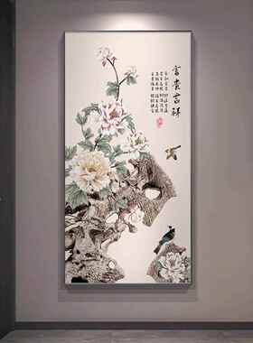 新中式玄关走廊过道装饰画竹子画节节高升壁画客厅沙发背景墙挂画