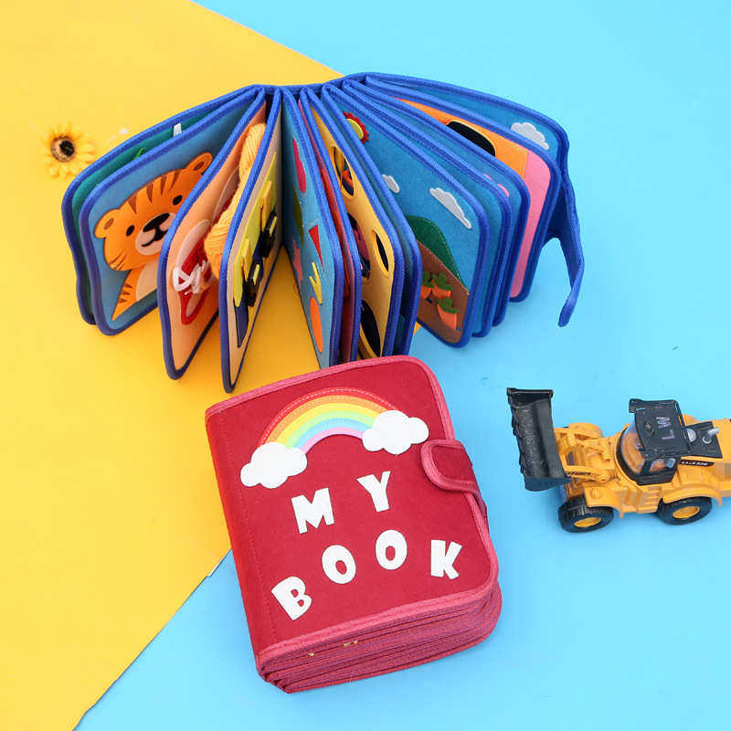 蒙氏3D立体毛毡学习教具彩虹布书儿童毛毡忙碌板卡通毛毡布书,淘宝优惠券,粉丝福利购,淘宝优惠卷