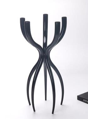 现代简约欧式轻奢爪形创意烛台摆件样板房售楼处别墅餐桌软装饰品