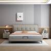 2025 new light luxury leather bed main room 592# high-end atmospheric double 1. Miyi minimalist soft cloth sleeping art