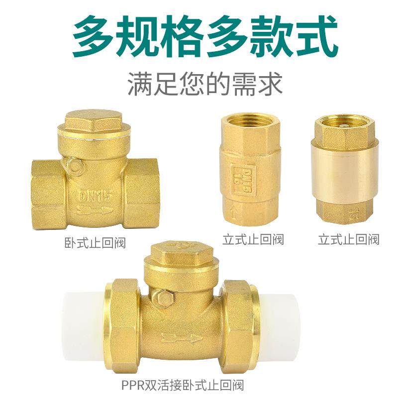 卧式ppr止回阀热熔双活接铜单向阀立式4分6分1寸20 25 32水管配件,淘宝优惠券,粉丝福利购,淘宝优惠卷