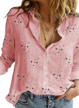 Women's shirt printed long sleeved top 女装衬衫印花长袖上衣