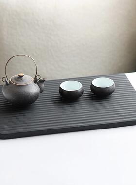 北欧风艺术托盘摆件样板房装饰客厅茶几桌面收纳几何条纹茶盘饰品