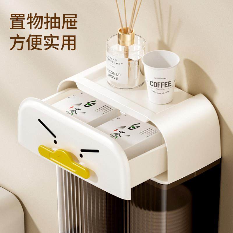 一次性杯子取杯器架自动塑料杯纸杯收纳盒壁挂式饮水机家用置物架,淘宝优惠券,粉丝福利购,淘宝优惠卷