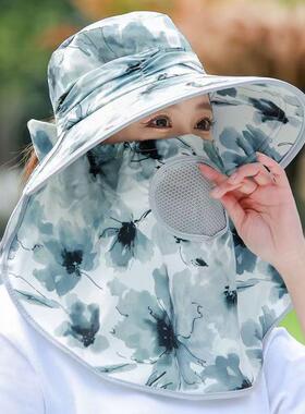 防晒采茶采茶女士钓鱼纯色帽子