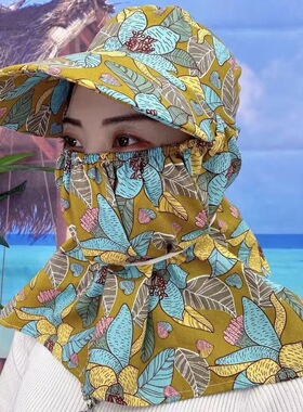 夏季棉小碎花防晒下地干活帽子