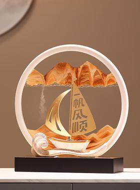 正品帆风顺帆船沙画 画摆件客厅办公室面装饰品生日毕业一礼物流