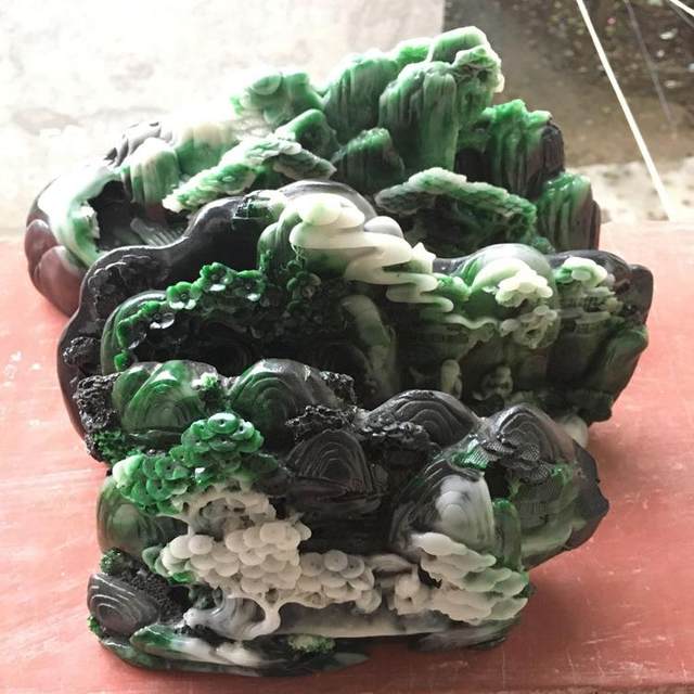 Antiques, miscellaneous stone carvings, imitation Shoushan stone, picturesque landscapes, stone crafts, home decoration large ornaments